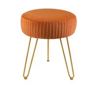Repose-pieds rond en velours - Tabouret de maquillage rembourré pour salon et chambre à coucher - Élégante chaise plissée - Meuble d'appoint élégant pour décoration d'intérieur