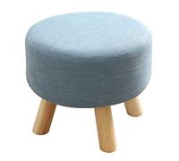 Repose-pieds rond moderne rembourré - Ottomane rembourrée pour s'habiller et changer de chaussures - Pouf élégant en tissu pour salon et chambre à coucher