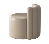 Repose-pieds rond ottoman avec dossier - Pouf rembourré rotatif à 360 degrés en cuir pour salon, chambre à coucher, entrée