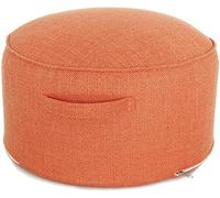Repose-pieds rond pour salon - Repose-pieds en coton et lin doux pour changer de chaussures et se reposer dans la chambre - Options kaki et vert gazon 40 x 40 x 20 cm - Décoration d'intérieu