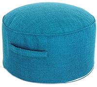 Repose-pieds rond pour salon - Repose-pieds en coton et lin doux pour changer de chaussures et se reposer dans la chambre - Options kaki et vert gazon 40 x 40 x 20 cm - Décoration d'intérieu