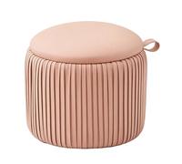 Repose-Pieds Rond Rembourré, Tabouret Bas, Style Moderne, avec Rembourrage en Éponge Haute Densité - Idéal pour Salon, Chambre ou Entrée(Pink)