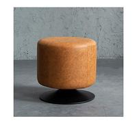 Repose-pieds rond rotatif en polyuréthane marron de 40 cm pour salon et coiffeuse, coussin épais, hauteur réglable, meubles de maison élégants