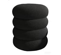 Repose-Pieds Rond, Tabouret De Coiffeuse, Table D'Appoint, Pouf, sans Pieds en Acier(Black/4th)