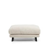 Repose-pieds Veliro en chenille beige avec pieds en acier finition noire 85 x 90 cm Crédit FSC Mix
