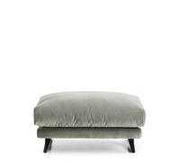 Repose-pieds Veliro en velours vert et pieds en acier finition noire 85 x 90 cm Crédit FSC Mix