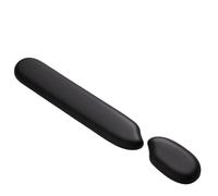 Repose Poignet Ergonomics Silicone Wrist Protector Keyboard Hand Rest Soft Touch Office Men And Women Pillow Rice Shaped Mouse Pad(2 in 1 Black)