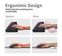 Repose-poignet pour clavier et souris - Tapis de souris ergonomique en mousse à mémoire de forme avec dessous de verre antidérapant - Repose-poignet d'ordinateur - Pour bureau, jeu, marbre rose doré