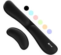 Repose Poignet Souris et Clavier - Ergonomique - Mousse à Mémoire de Forme | Set Complet Inclus, Gel Moelleux Rafraîchissant, Idéal pour le Travail, le Jeu ou les Études - Noir