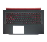 Repose-Poignets et Clavier pour Ordinateur Portable pour Acer pour Nitro 5 AN515-51 AN515-51-54FV | NH.Q2SEK.002 AN515-51-5082/72HL/775C/77AB (Version brossée), Noir, Neuf avec Cache-charnière Rouge.