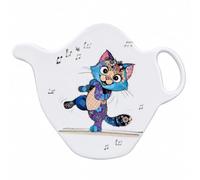 Repose Sachet de thé - Motif Chat Qui Danse sur la Musique - mélamine de qualité