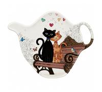 Repose Sachet de thé - Motif Chats Amoureux sur Un Banc Public - mélamine de qualité