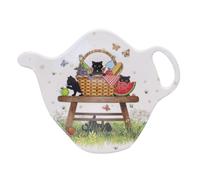 Repose Sachet de thé - Motif Chats en Train de déjeuner sur l'herbe avec Leur Panier Repas- mélamine de qualité