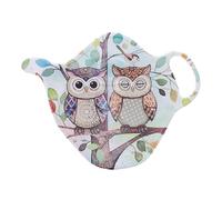 Repose Sachet de thé - Motif Couple de Chouettes sur Leur Branche - mélamine de qualité