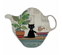 Repose sachet thé Chaton Bureau Kiub Bug Art - blanc/noir/vert/bleu - 7 4x9 7x1 8 cm