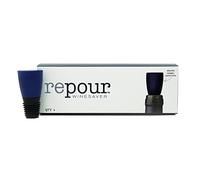 Repour Bouchon conservateur de vin avec élimination de l'oxygène nocif, Verre, bleu indigo, 4 Pack