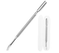 Repousse-cuticules 2 en 1 pour enlever le vernis à ongles, outil de soin des ongles, repousse-cuticules avec 2 extrémités en acier inoxydable (tête plate)