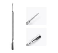 Repousse-cuticules à double tête en acier inoxydable et grattoir ergonomique pour manucure et pédicure - Repousse-ongles antirouille pour un soin doux et efficace des cuticules (7)