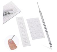 Repousse-cuticules professionnel en acier inoxydable - Double extrémité - Spatule en métal - Nettoyant pour prétraitement avec papier abrasif autocollant pour peaux mortes - Manucure