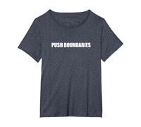 Repousser Les limites T-Shirt, Femme Grandes Tailles, Bleu Chiné, 5X