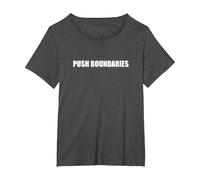 Repousser Les limites T-Shirt, Femme Grandes Tailles, Chiné Foncé, 6X
