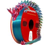 RepRapper Filament de coextrusion PLA tricolore soie 1.75 mm pour imprimantes 3D, 1kg, multicolore (Rouge/Bleu/Vert), brillance soyeuse, idéal pour les travaux manuels et les impressions détaillées.