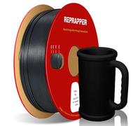 Reprapper Filament en polypropylène PP, semi-flexible ultra résistant filament 1,75 mm pour imprimante 3D pour impression 3D (± 0,03 mm), 1 kg, 5 feuilles de construction incluses, noir