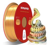 RepRapper Filament PLA 1,75 mm Soie Tricolore Silk Tri-color PLA Filament 1,75 mm pour Imprimante 3D Multicolore Coextrusion PLA +/-0,03 mm 1kg (2,2 lbs) Bobine, Silk PLA Or & Argent & Cuivre