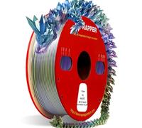 RepRapper Filament PLA 1,75 mm Soie Tricolore Silk Tri-color PLA Filament 1,75 mm pour Imprimante 3D Multicolore Coextrusion PLA +/-0,03 mm 1kg (2,2 lbs) Bobine, Silk PLA Bleu & Violet & Jaune