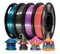 Reprapper Rainbow Ensemble avec 4 * 250g Filament PLA Rainbow PLA 1,75 mm pour imprimante 3D High Gloss 3D Filament d'imprimante multicolore PLA, arc-en-ciel 250g * 4