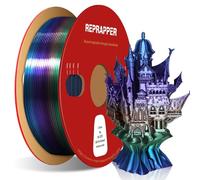 RepRapper Universe Rainbow PLA Filament, Shiny Multicolor Silk PLA Filament 1,75 mm (+-0,03 mm), Sparkle Fast Change Multi-color 1 kg Filament pour imprimante 3D