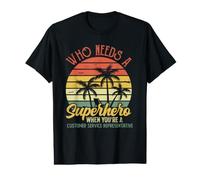 Représentant du Service Client drôle Vintage Super-héros T-Shirt Graphique avec Valeur