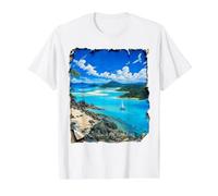 Représentation des ÎLES Whitsunday par #LeoPepeDesign, T-Shirt Graphique avec Valeur, Homme, Blanc, XL