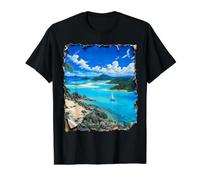 Représentation des ÎLES Whitsunday par #LeoPepeDesign, T-Shirt Graphique avec Valeur, Homme, Noir, S