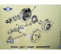 Représentation explosive Poster couleur (72x50cm) Simson AWO 425 Transmission arrière AWO Sport