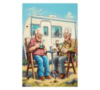 Représente Un Couple âgé Heureux Assis Puzzle 1000 Pièces pour Adultes Design Moderne Educa 3D Divertissement Créatif Cadeau Original Décoration Murale 1000 PCS