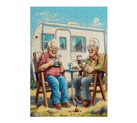 Représente Un Couple âgé Heureux Assis Puzzle 300 Pièces pour Adultes Jeu De Réflexion Educa Assemblage Amusant Cadeau De Noël Décoration Murale Qualité Supérieure 300 PCS