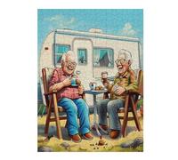 Représente Un Couple âgé Heureux Assis Puzzle 500 Pièces pour Adultes Design Moderne Educa 3D Divertissement Créatif Cadeau Original Décoration Murale 500 PCS