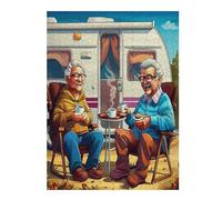 Représente Un Couple âgé Heureux Assis Puzzle 500 Pièces pour Adultes Educa Vision Moderne Carton Épais Décoration Salon Activité Créative Cadeau Unique 500 PCS