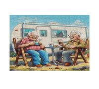 Représente Un Couple âgé Heureux Assis Puzzles 300 Pièces pour Adultes Qualité Supérieure Educa Divertissement Artistique Jeu De Réflexion Décoration Moderne Challenge 300 PCS