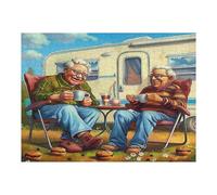 Représente Un Couple âgé Heureux Assis Puzzles 500 Pièces pour Adultes Educa Relaxant Artistique Décoration Murale Challenge Famille Assemblage Amusant 500 PCS