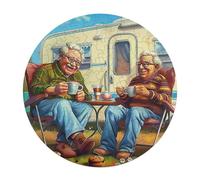 Représente Un Couple âgé Heureux Assis Rond Puzzle 120 Pièces pour Adultes Enfants Forme d'animal Décoration Murale Classique Activité Originale Jeu Éducatif Jouets Défi 120 PCS