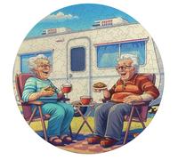 Représente Un Couple âgé Heureux Assis Rond Puzzle 195 Pièces pour Adultes Enfants Forme d'animal Décoration Murale Classique Activité Originale Jeu Éducatif Jouets Défi 195 PCS