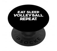 Reprise du Volley-Ball Eat Sleep - Funny Volleyball PopSockets PopGrip Adhésif