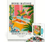 Reproduction d'art d'Henri Matisse Renard dans Une Baignoire Puzzle de 1000 pièces pour Adolescents, Exercice cérébral, Anti-Stress, Motif à Assembler, décoration intérieure 38x52cm