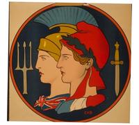 Reproduction d'art sur toile roulée - Emblème de la France et de la Grande-Bretagne - 127 x 101,6 cm | Couleurs résistantes à la décoloration | Décoration murale unique pour intérieurs modernes