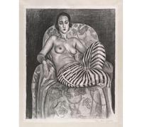 Reproduction d'art sur toile roulée - Henri Matisse - Grande Odalisque à culotte bayadère - 76,2 x 101,6 cm | Couleurs résistantes à la décoloration | Décoration murale unique pour intérieurs modernes