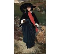 Reproduction d'art sur toile roulée - Leighton - Portrait de May Sartoris - 127 x 101,6 cm | Couleurs résistantes à la décoloration | Décoration murale unique pour intérieurs modernes