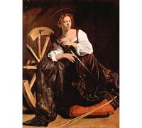 Reproduction d'art sur toile roulée - Sainte Catherine d'Alexandrie par Caravaggio - 127 x 101,6 cm | Couleurs résistantes à la décoloration | Décoration murale unique pour intérieurs modernes
