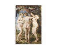 Reproduction De La Célèbre Peinture À L'huile The Three Graces Par Peter Paul Rubens, Impression Sur Toile D’une Œuvre Classique, Décoration Murale